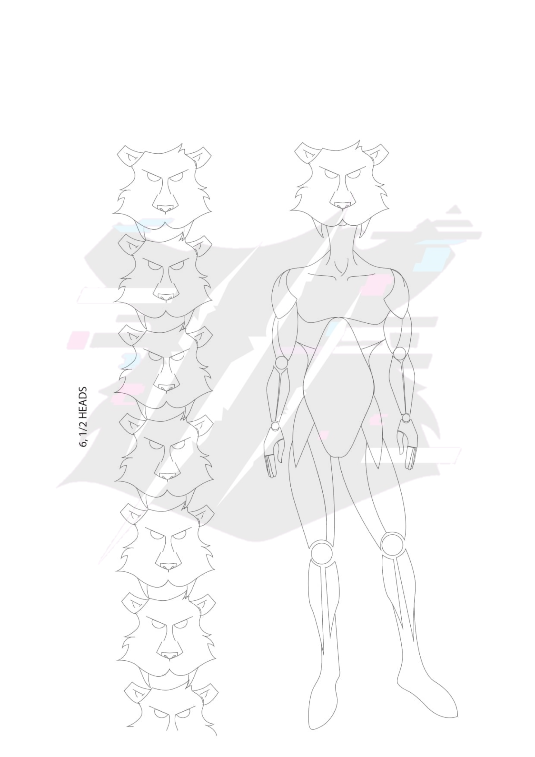 Yagi, the illustrated cat mascot of $RWC, full-body model sheet
